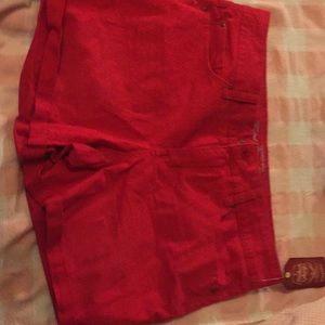 Red cotton shorts